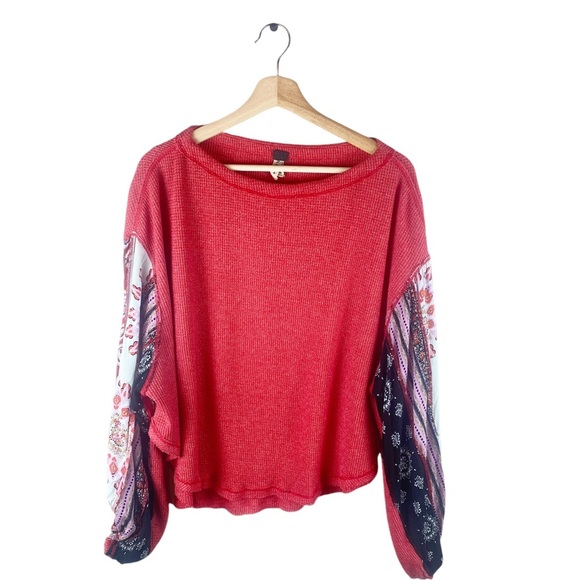 We The Free Red and Multicolor Blouse - Picture 3 of 8